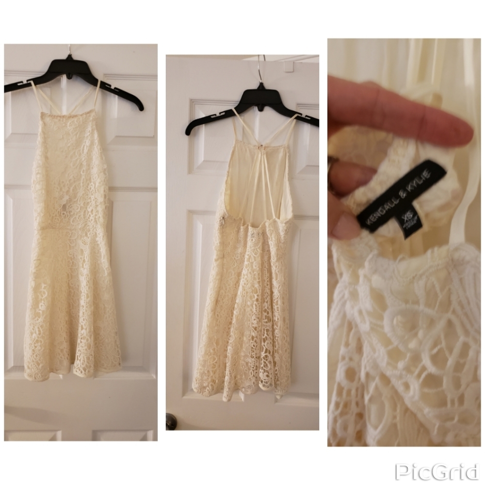 Off white homecoming/prom dress